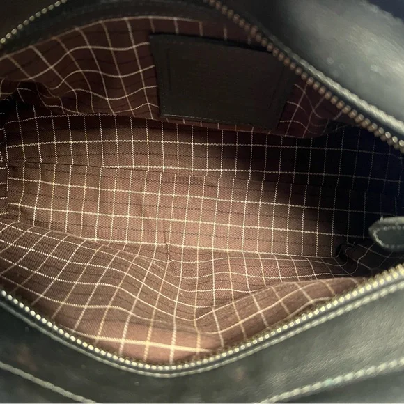 1999 COACH Bleecker Tweed Satchel Bag in Gray and Black made in USA - Picture 6 of 14